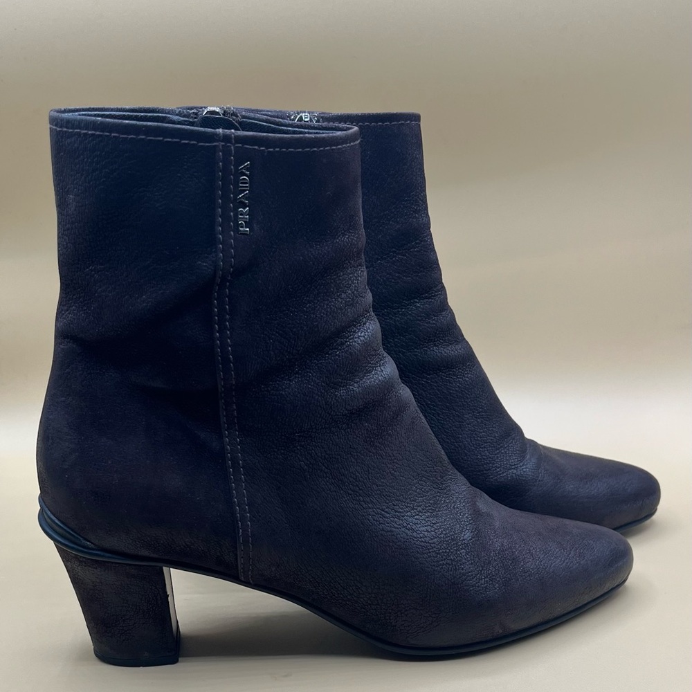 Prada Brown Leather Ankle Boots. Size 38 US 8 - Picture 1 of 12